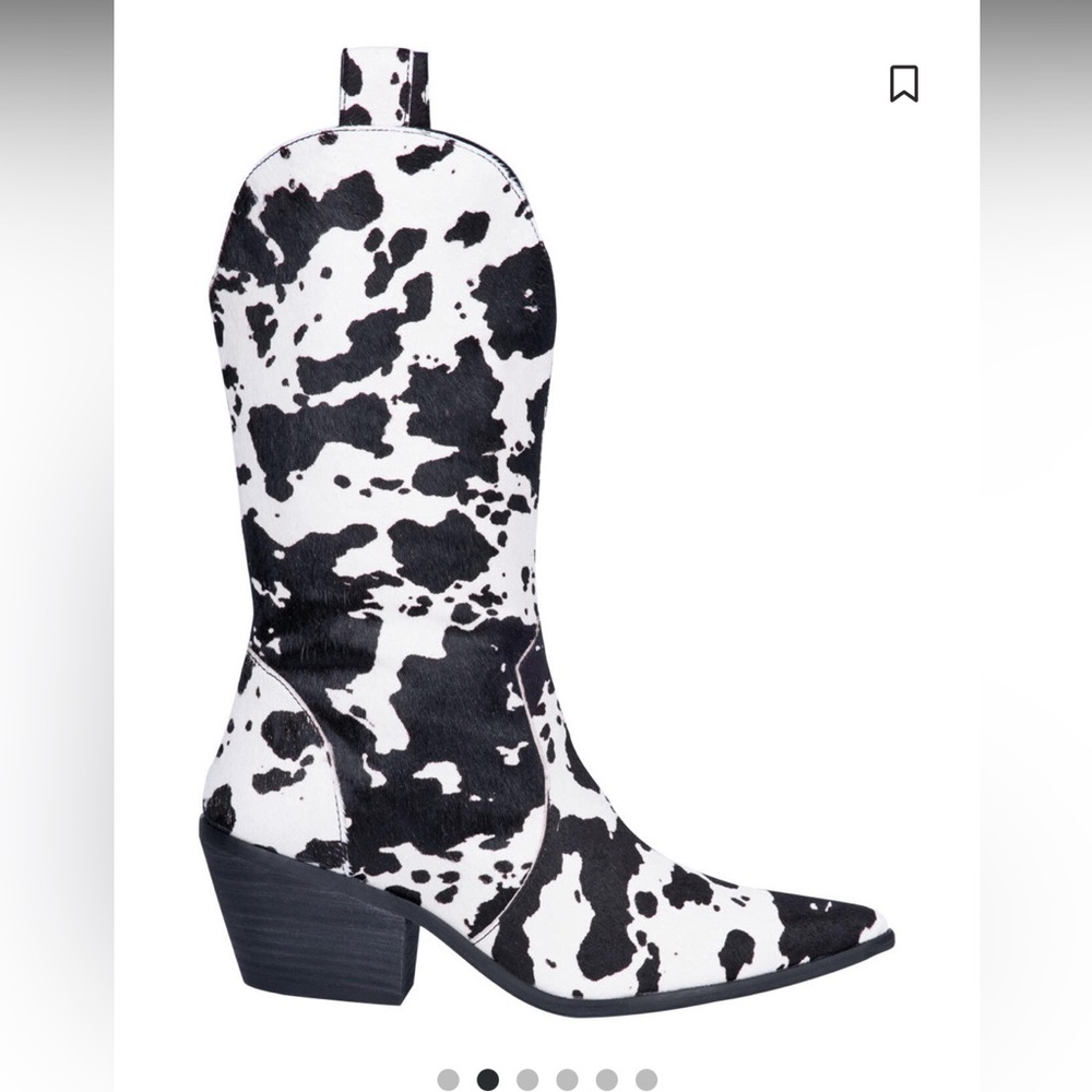 Dingo Black and White Cow Print Women's Boots